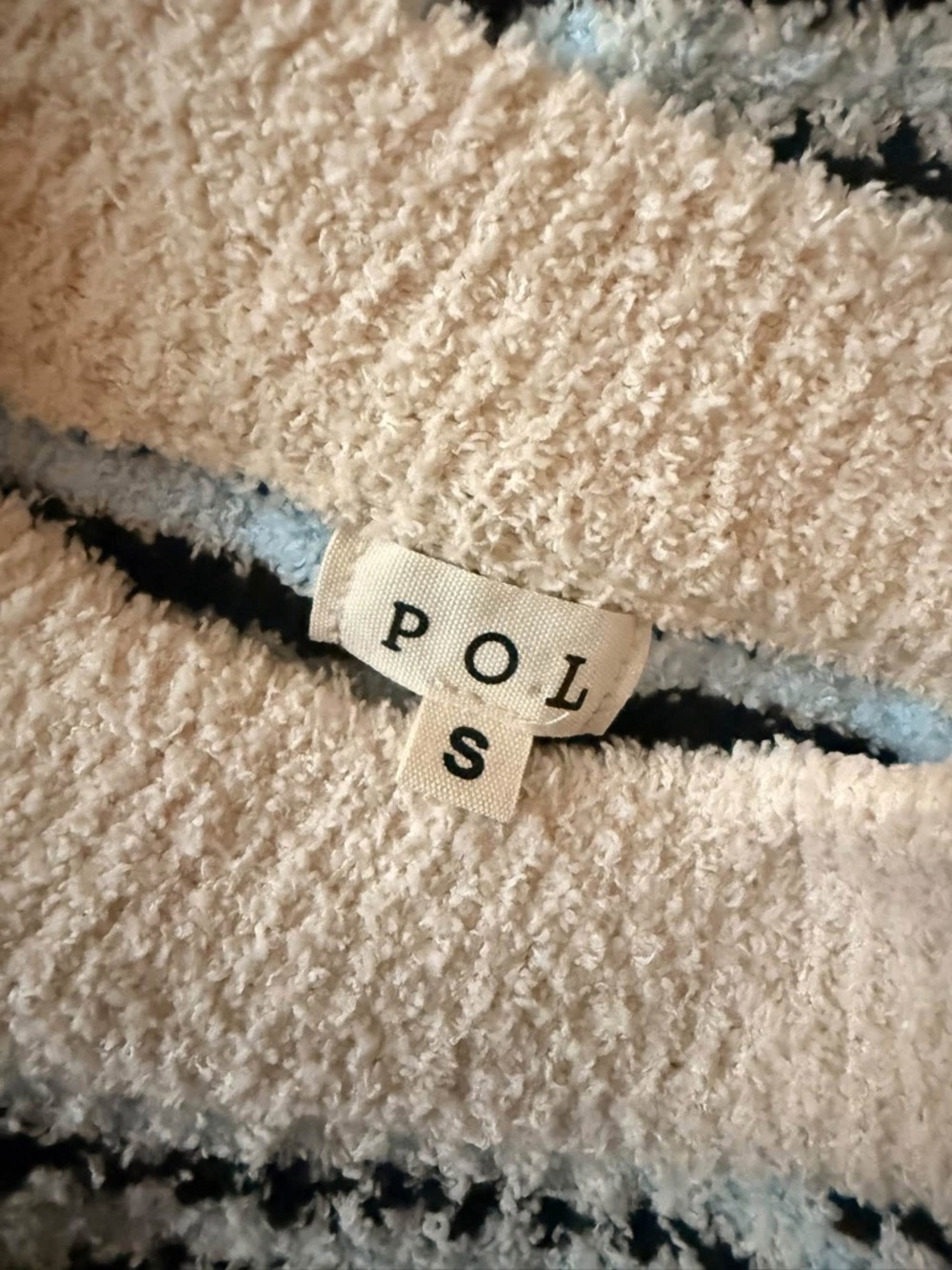 POL White, Blue, & Black Cozy Sweater - Picture 4 of 4